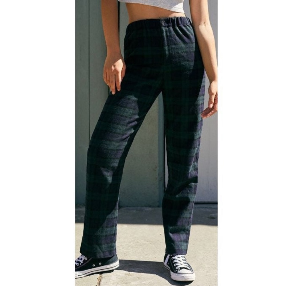 Brandy Melville Green Plaid Tilden Pants
